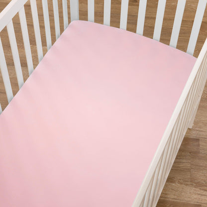 American Baby Company 100% Natural Cotton Fitted Crib Sheet 52" x 28" - Soft, Breathable, Hypoallergenic & Gentle Toddler Bed Sheet, Baby Pink, Neutral for Boys & Girls