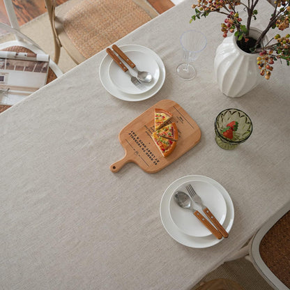 JaeMoose Washable Cotton Linen Tablecloths Fabric Tassel Tablecloth Dust-Proof Table Cover for Kitchen Dinning Tabletop Home Decoration Everyday Use (Linen, 140 x 180 cm)