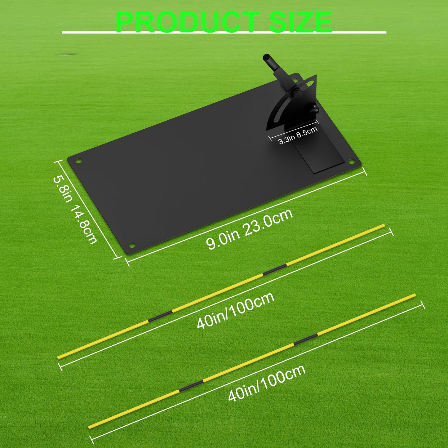 Asyxstar Golf Aligntment Stick Holder Plate Durable Metal Professional Swing Trainer Practice Tool Training Equipment Golf Accessory for Men