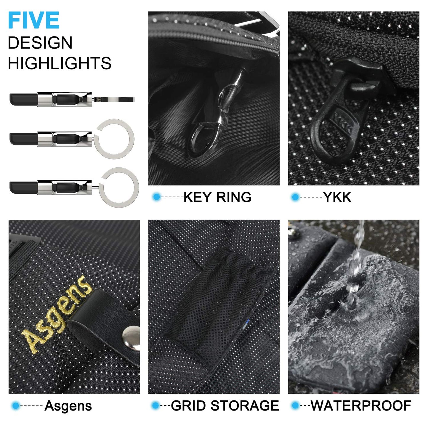 Asgens Multi-Purpose Anti-Thief Hidden Security Underarm Shoulder Armpit Messenger Chest Portable Backpack for Phone Money Passport Tactical Bag (Black/Right Hand)