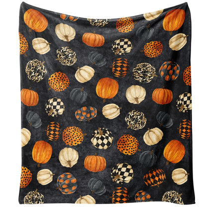 Yiyhuxf Halloween Pumpkin Blanket,Fall Fleece Blanket,Pumpkin Gifts for Women,Halloween Flannel Fleece Throw Blanket for Home Living Room Couch Bed Chair or Dorm Decor 60"x50"