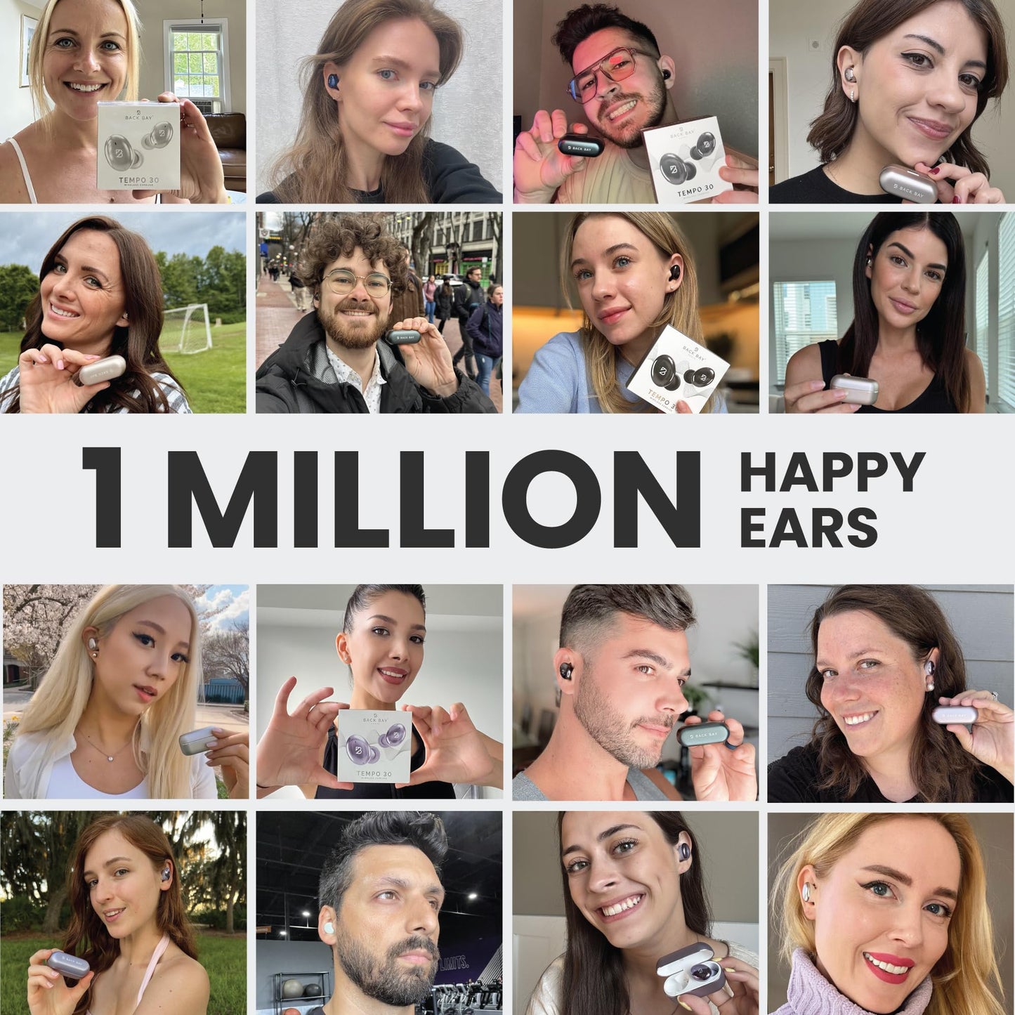 Back Bay Audio Tempo 30 Wireless Earbuds for Small Ears - Award-Winning Sound, Sweatproof Bluetooth Earbuds, Comfortable Ear Buds for Women, Silver Earphones Small Ear Canals, Long Battery Headphones