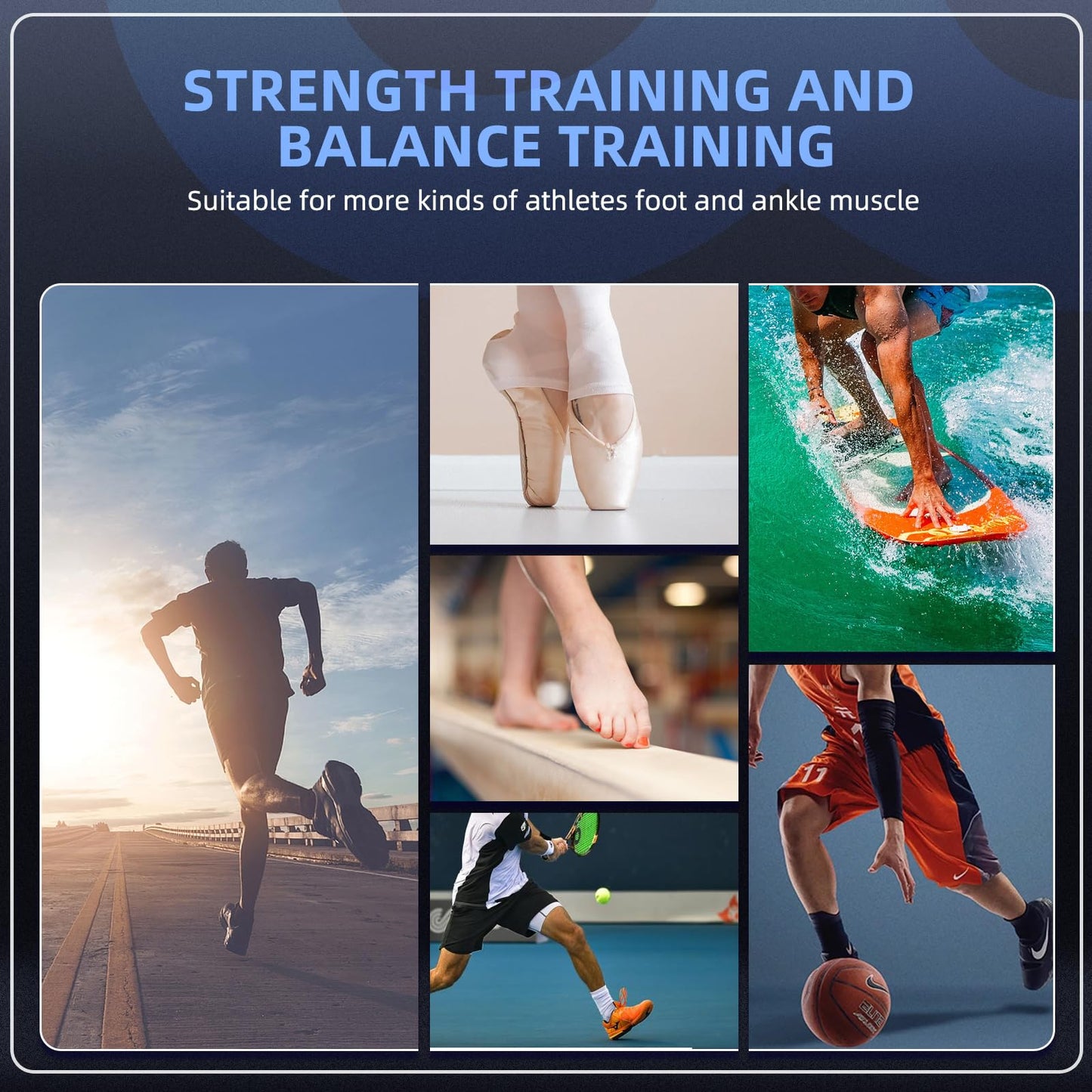 Ankle Foot Strengthener Exerciser for Sprained. Single Leg Balance Board, Posture Corrector, Foot Stretcher for Plantar Fasciitis Relief, FSA/HSA Eligible