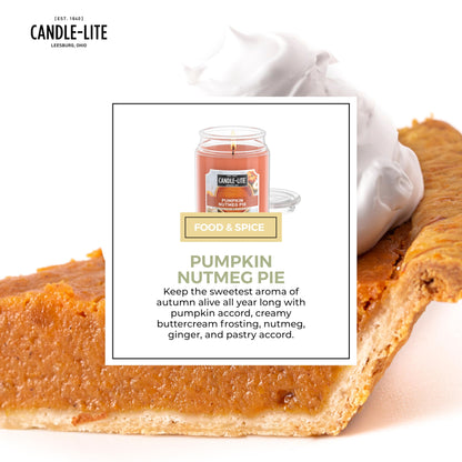 Candle-lite Halloween Scented Candles, Pumpkin Nutmeg Pie, 18 oz Jar, Proudly Poured in The USA, Aromatherapy Candle, Single-Wick with 110 Hours of Burn Time, Perfect for Creating an Inviting Ambiance