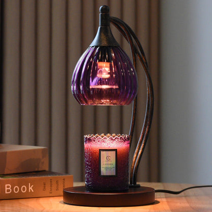 Candle Warmer Lamp with Timer Dimmer - Candle Light Warmer for Jar Candles with 2 Bulbs - Electric Candle Lamp Wax Warmer for Scented Wax Housewarming Gifts New Home Decor for Women Purple Black