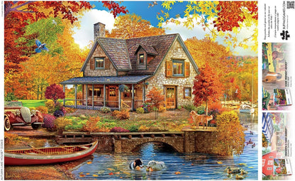 Buffalo Games - Angelo Bonito - Autumn Lake House - 500 Piece Jigsaw Puzzle for Adults -Challenging Puzzle Perfect for Game Nights - Finished Size is 21.25 x 15.00