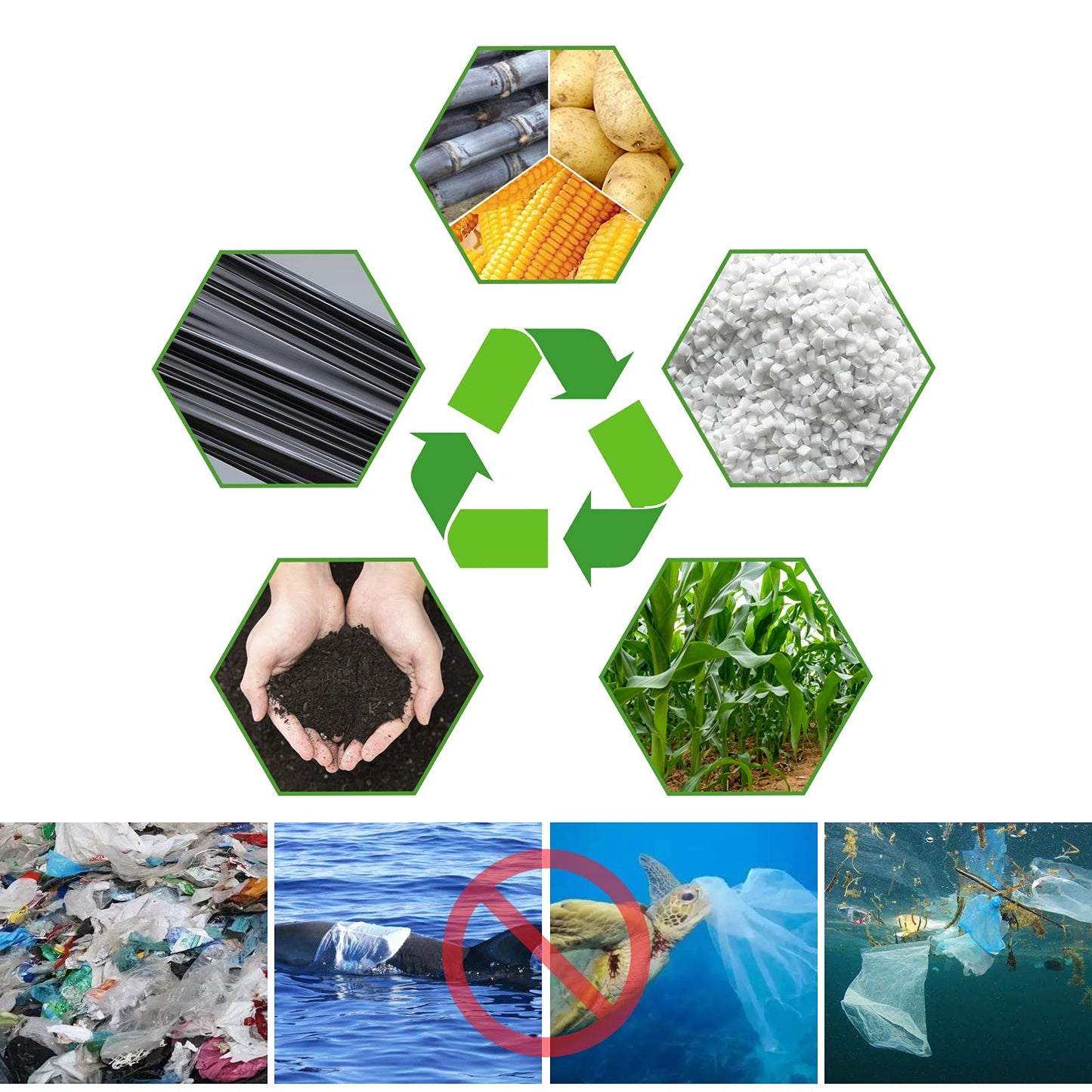 BLIKA 60 Count Toilet Replacement Bags, 8 Gallon, 30 Liter, Heavy Duty 1 Mil, Compost Bags 8 Gallon, Camping Toilet Bags for Portable Toilet, Car Travel, Camping, Long Trips