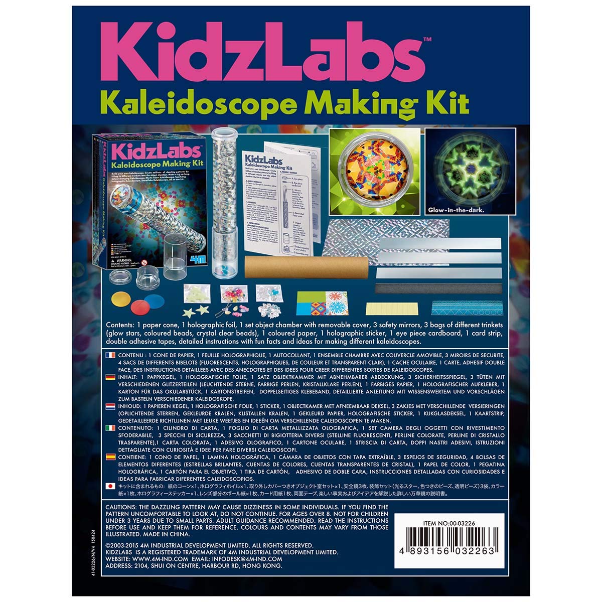 4M Kidzlabs Kaleidoscope Making Kit - Optical Light Physics Stem Toys Craft Gift for Kids & Teens, Boys & Girls (3435)