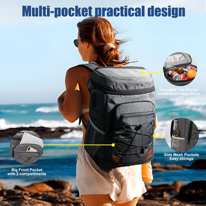 Backpack Cooler Insulated Leak Proof for Men Women 36 Cans Soft Cooler Backpack Insulated Waterproof Large Capacity Coolers Bag Portable for Lunch Camping Travel Picnic Hiking Deep Grey