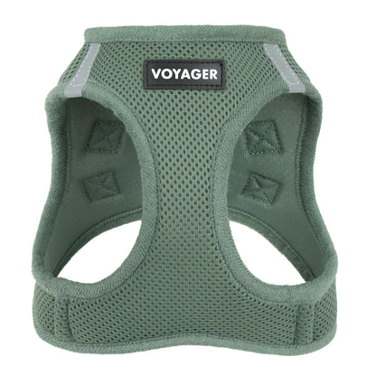 Best Pet Supplies - All Weather Mesh, Reflective, No Pull Harness for Small, Medium Dogs, Cats - Secure with Hook & Loop Fastener, Buckle, Double D-Rings - Moss Green, S (Chest: 14.5-16")