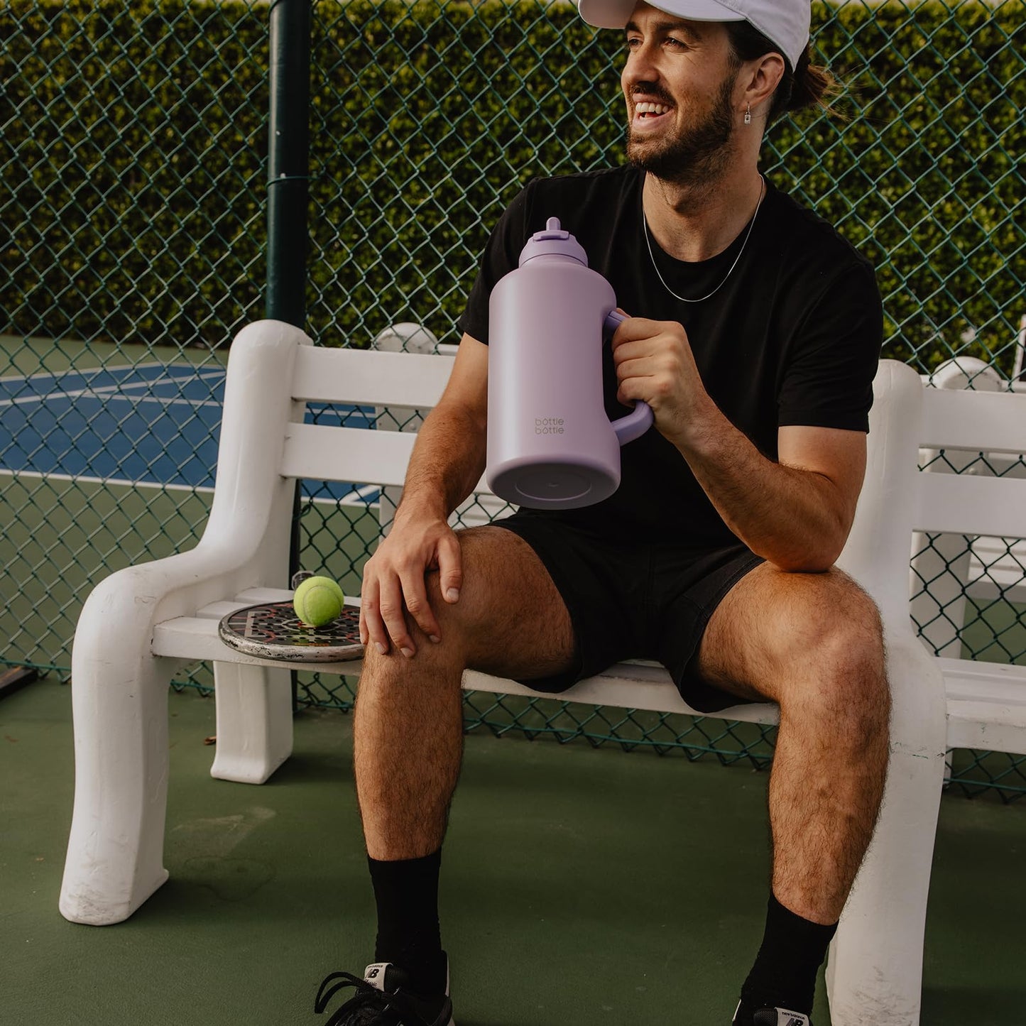 BOTTLE BOTTLE Insulated Water Bottle 64 oz with Straw and Dual-use Lid Stainless Steel Water Bottle with Handle Stainless Steel Jug for Workout Gym Soccer and More Sports purple