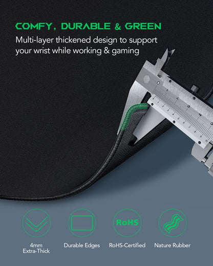 Black Shark Gaming Mouse Pad Desk Mat (31.5” x 11.8” x 0.15”) Mousepad with Superfine Fiber Surface Smooth, Non-Slip Rubber Base, Office Decor for Gamers, Office, Desk Pad Manta P2