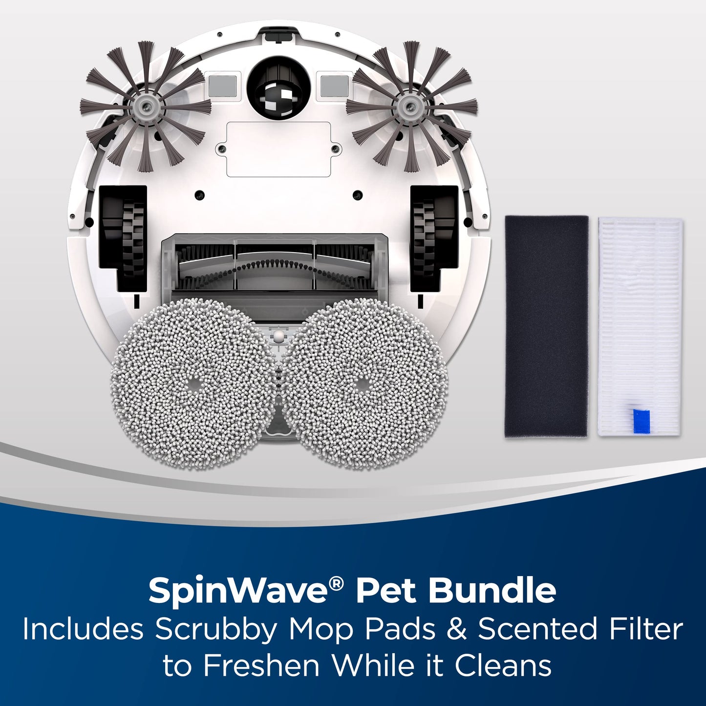 Bissell SpinWave Pet Robot, 2-in-1 Wet Mop and Dry Robot Vacuum, WiFi Connected with Structured Navigation, 3347