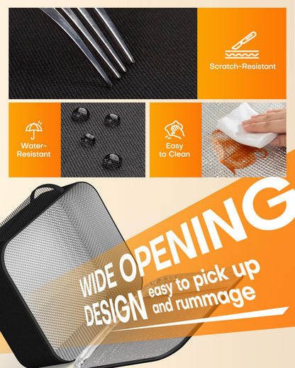 HOTOR Lunch Bag for Men & Women - Large Capacity Insulated Lunch Bag with Mutiple Pockets, Easy-Carrying & Wear-Resistant Cooler Lunch Box for Office, Picnic, Black, 9.06" x 4.33" x 10.63"