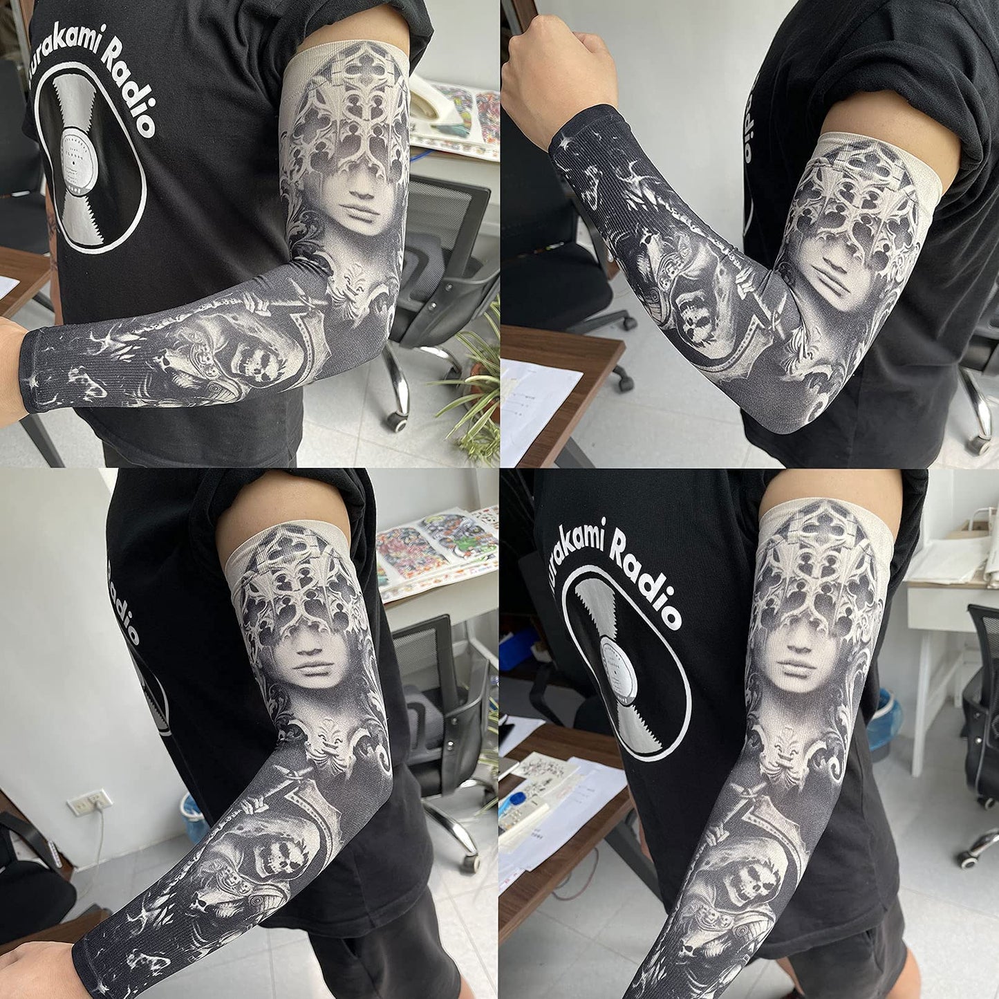 Aresvns Tattoo sleeves cover for men and women, Arm Sleeves UV Sun Protection,Cooling Arm Sleeves for Basketball Golf Baseball Football Hiking Cycling,Halloween makeup tattoo sleeve