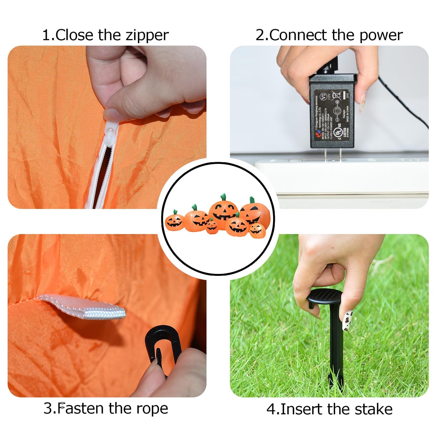 BREONLY 8.5FT Halloween Inflatables Pumpkins Decoration, Outdoor Halloween Blow Up Decorations for Yard, LED Lights Hocus Pocus Inflatable Outdoor Holiday Garden Lawn Decor