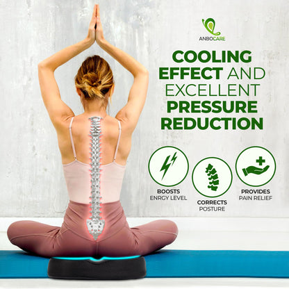 AnboCare Donut Gel Sitting Pillow - Orthopedic Memory Foam for Tailbone Pain, Hemorrhoid, Bed Sores, Postpartum, Prostate, Coccyx & Sciatica Pain