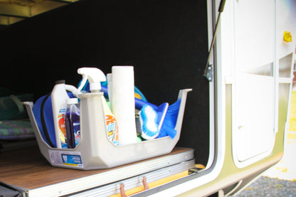 Camco Durable Large Step Stool - Textured Platform Surface to Help Prevent Slipping |Lightweight & Sturdy | Design Excellent for RVs, Trailers, Trucks| 400 lb. Capacity | 23" x 16" x 9 ¼" - Gray (43470)