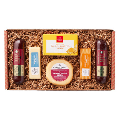 Hickory Farms Signature Beef Meat and Cheese Gift Basket (Medium) - Box Set | Charcuterie Board Food | Summer Sausage | Father's Day | Mother's Day | Easter | Christmas | Holiday | Housewarming | Gourmet | Sympathy | Care Package