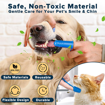 Augwind 6PCS Pet Grooming Kit | Dog Washing Gloves | Dog Bath Brush | Dog Bath Gloves | Dog Shampoo Brush | Pet Grooming Gloves | Cat Bathing Supplies | Dog Bath Supplies (Navy Blue)