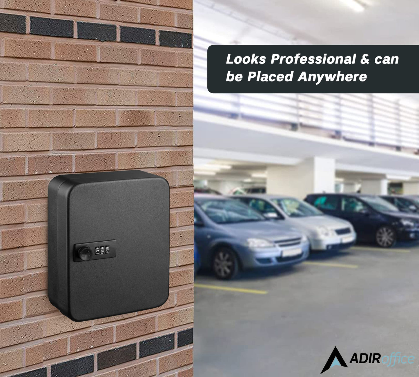 AdirOffice Steel Combination Lock Keys Cabinet Security Storage Box Organizer Holder Locked Key Box Wall Mount 30 Slots