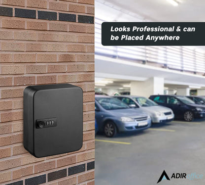 AdirOffice Steel Combination Lock Keys Cabinet Security Storage Box Organizer Holder Locked Key Box Wall Mount 30 Slots