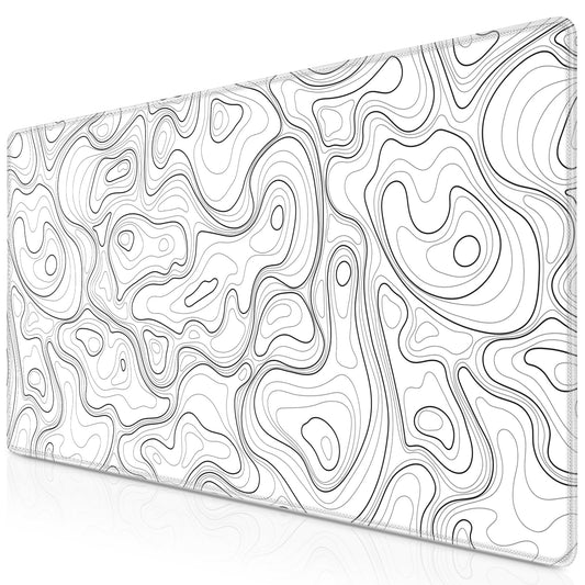 Canjoy Gaming Mouse Pad, Topographic Contour Mouse Pad 31.5x11.8inch Large Extended Computer Mouse Mat Keyboard Full Desk Mousepad for Gaming, Office, Home
