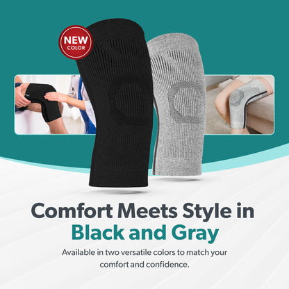 BraceAbility Knee Compression Sleeve - Knit Knee Pain Brace for Men or Women, Arthritis Relief, Meniscus Tear, Running, Workout, Sports, Swelling, Athletic Support for Joint Stability (XL/2XL Black)