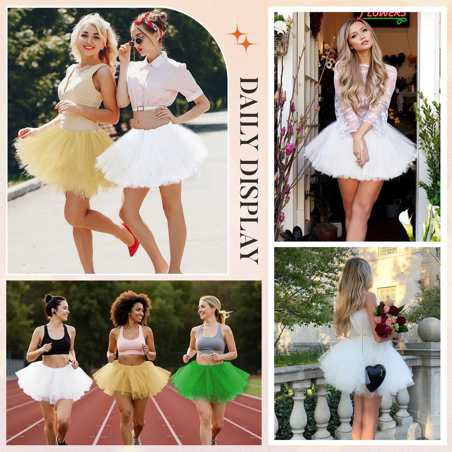 Black Tutu Skirt for Women Elastic 5 Layered Tulle Tutu Skirt Black Adult Fluffy Skirt Halloween Costume