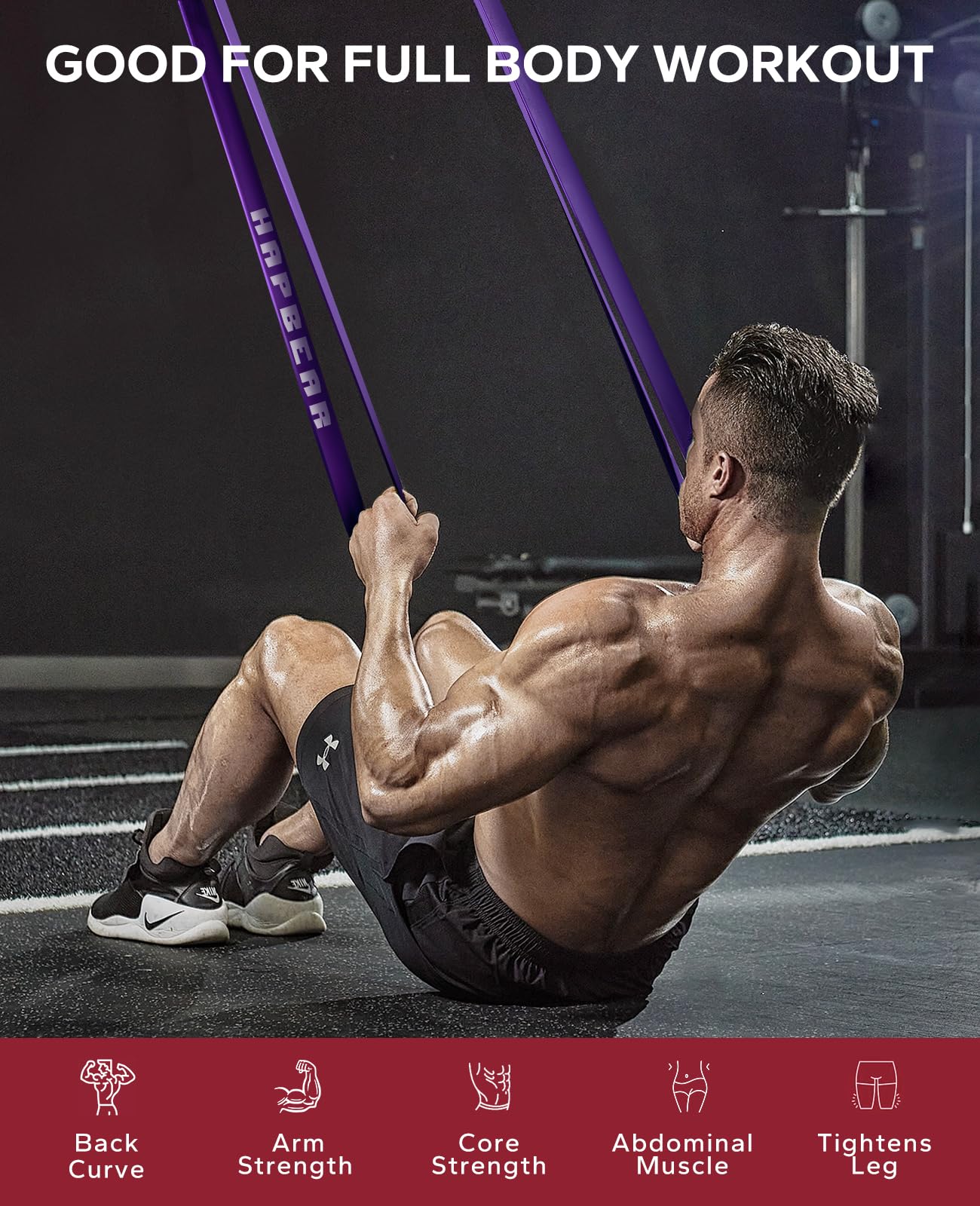 HAPBEAR Pull Up Assistance Bands - Pull Up Bands - Resistance Bands - Exercise Bands Resistance Bands Set of 5 - Workout Bands for Working Out, Stretching, Muscle Training