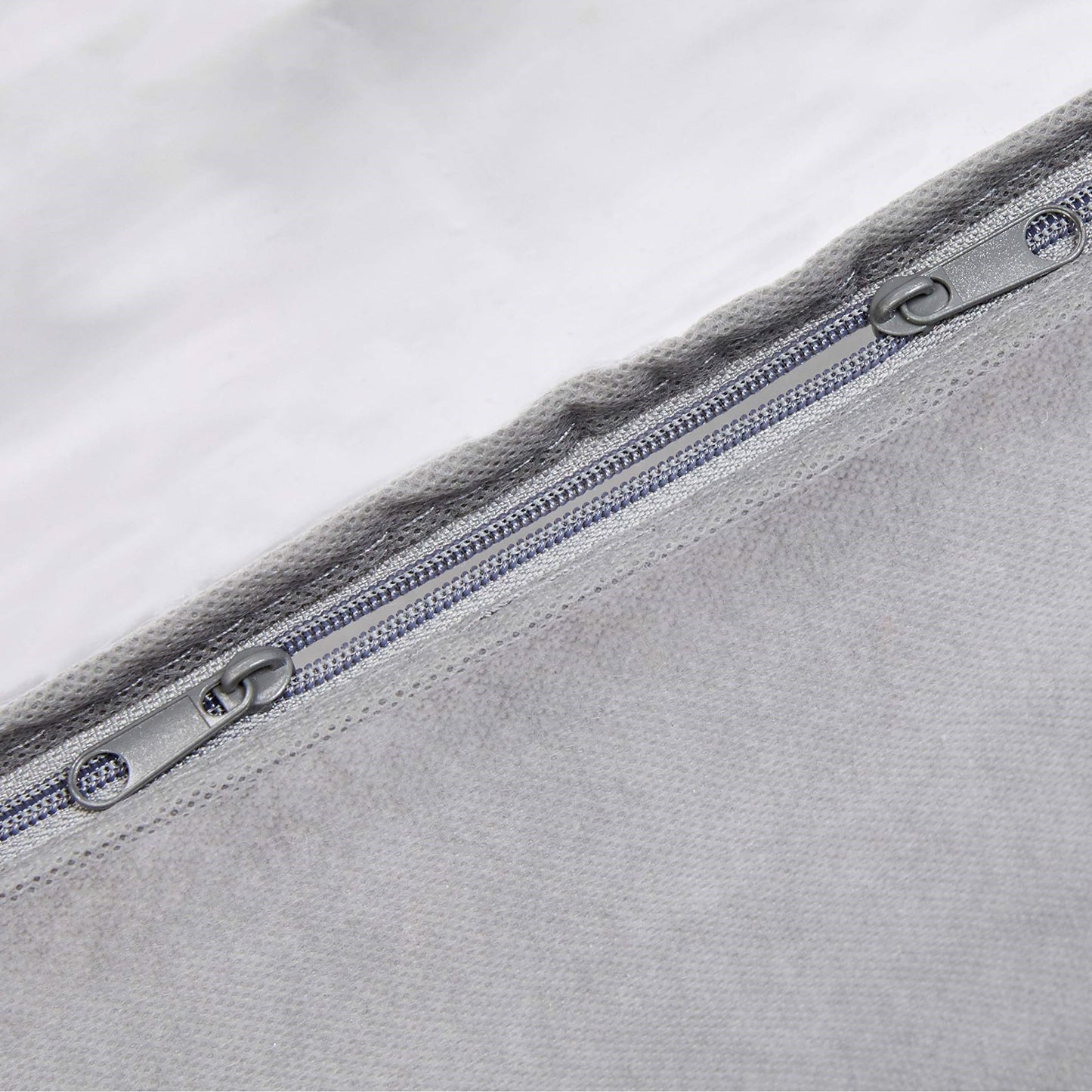 Amazon Basics Under Bed Fabric Zipper Blanket Storage Container Bags with Window and Handles, 2-Pack, 18 x 42 x 6 inches, Gray