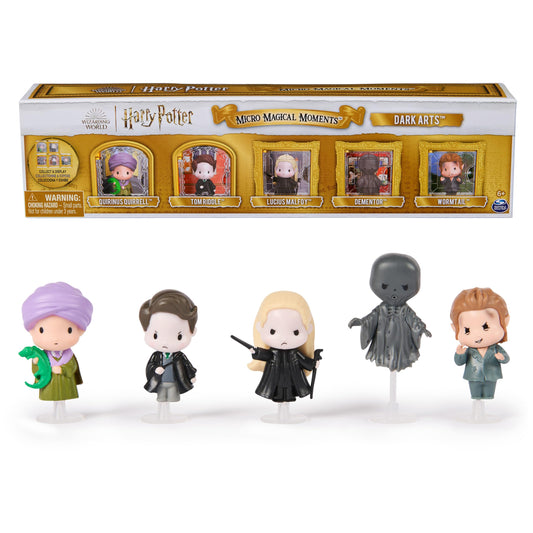 Wizarding World Harry Potter, Micro Magical Moments Dark Arts 5-Pack Figures Set & Display Cases (Amazon Exclusive), Kids Toys for Ages 6 and up