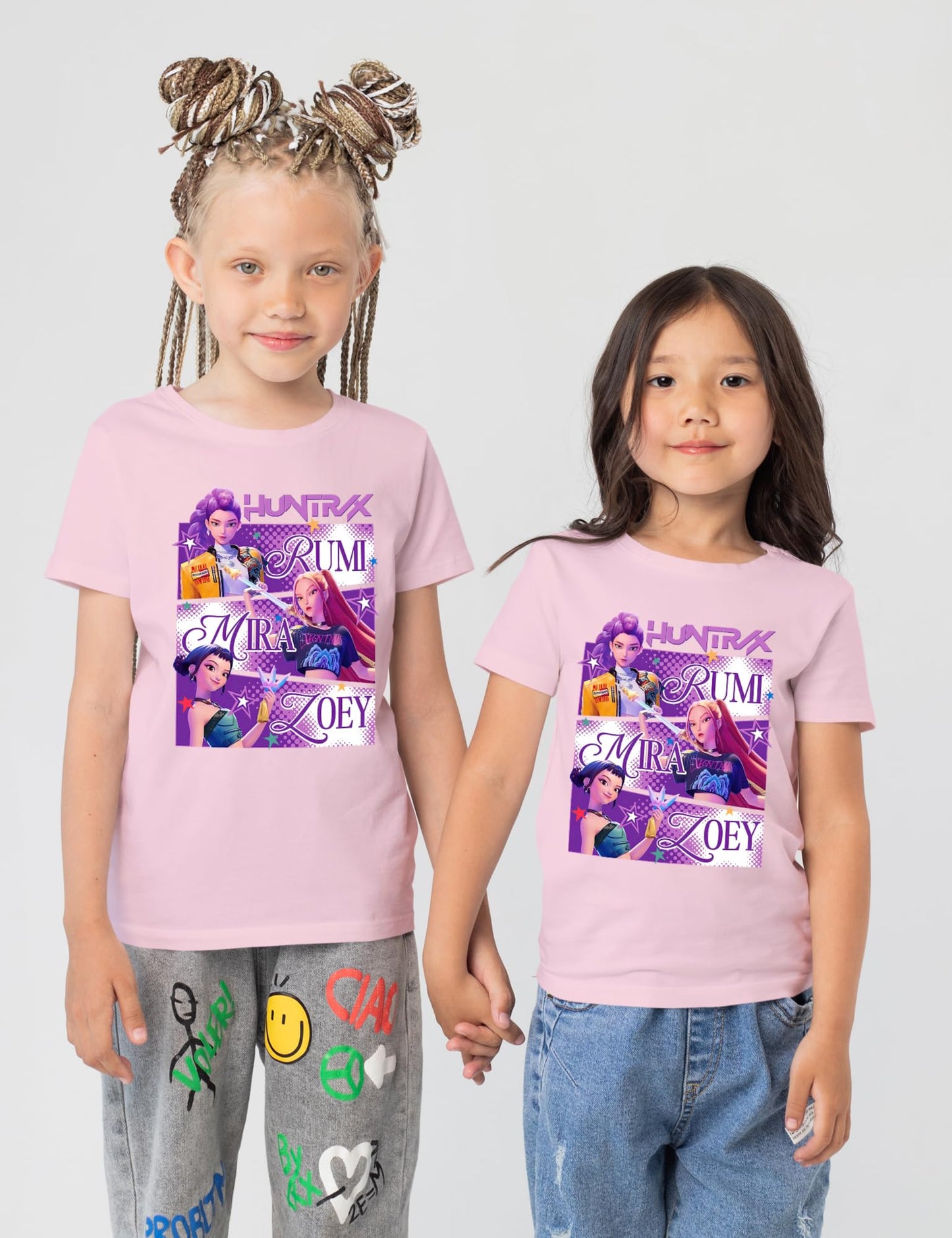 Huntrix Shirt - Demon Pop Hunters Shirt - Dark Fantasy Idol Slayer Graphic Tee - Supernatural K-Pop Merch for Kids&Adult (Pink, Youth S)