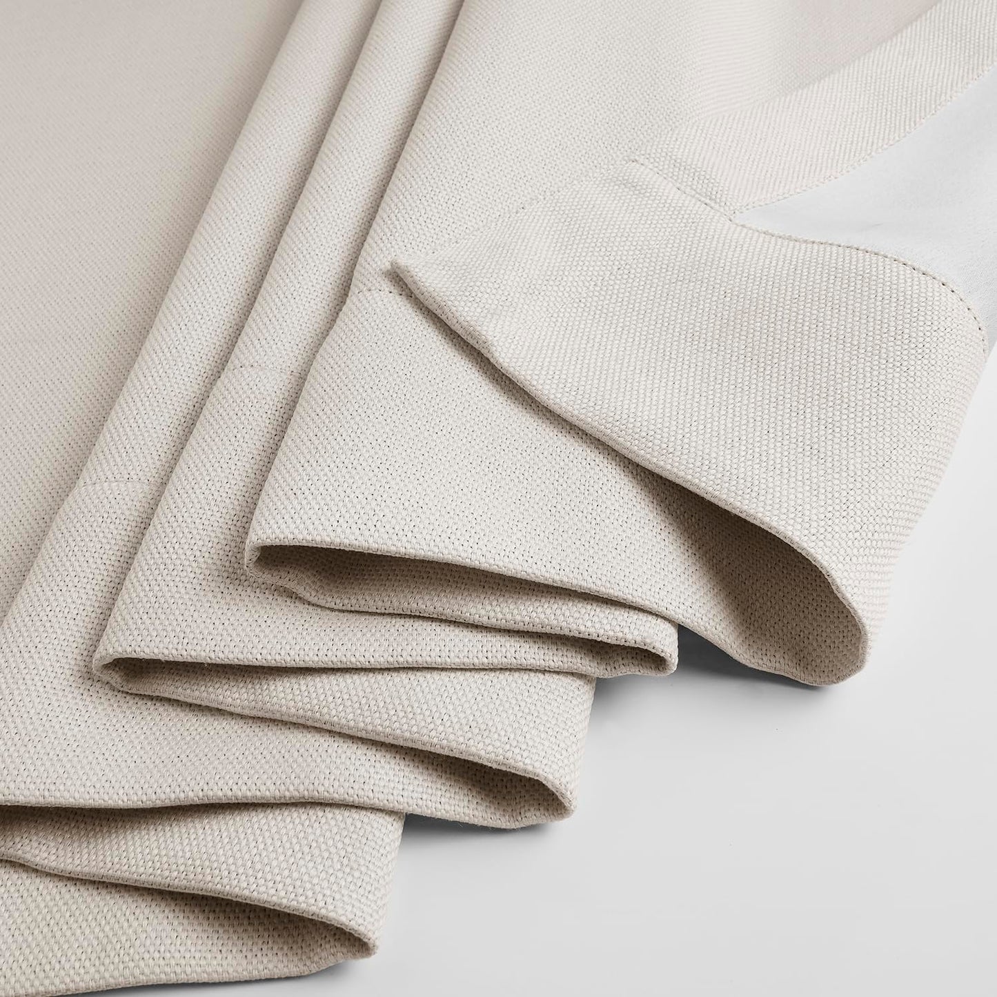 HPD Half Price Drapes - Faux Linen Curtains for Living Room (1 Panel) - 100W X 84L - Extra Wide Textured Room Darkening Curtains for Bedroom 84 Inches Long - Drapes for Home Decor, Birch