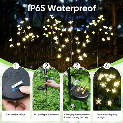 IUEECEN Solar Garden Lights Garden Decor, Solar Flowers Lights Outdoor Decorative,2Pack 40LED Solar Lights Outdoor Garden Waterproof for Outside Yard,Lawn,Patio,Pathway Decorations Gardening Gifts