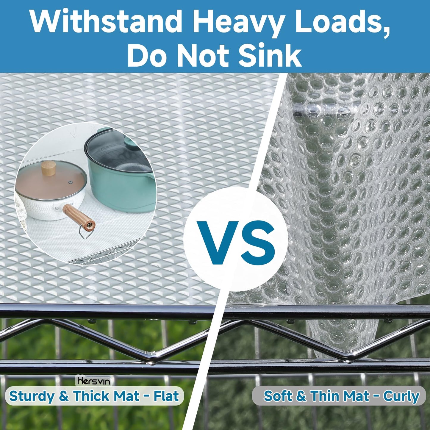 Hersvin Shelf Liners 12 in x 20 ft Thickened EVA Drawer Mats, Non-Adhesive Cupboard Pad, Kitchen Cabinet Lining Fridge Cushion (Transparent Diamond, 30.5x610cm)