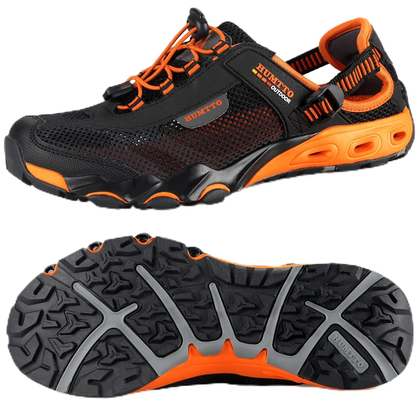 HUMTTO Men's Amphibious Water Shoes - Outdoor Hiking Sandals for Men Summer Non-Slip Quick Drying Water Sandals River Shoes 10.5 Black