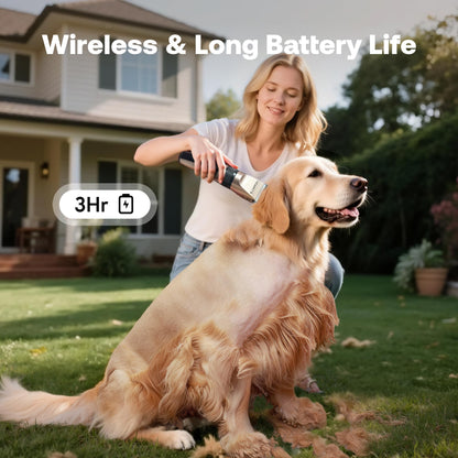 HEAPETS Dog Grooming Clippers, Low Noise, Electric Quiet, Adjustable Clipper Comb, Rechargeable Cordless Dog Hair Clippers for Dogs Cats Pets, Gold