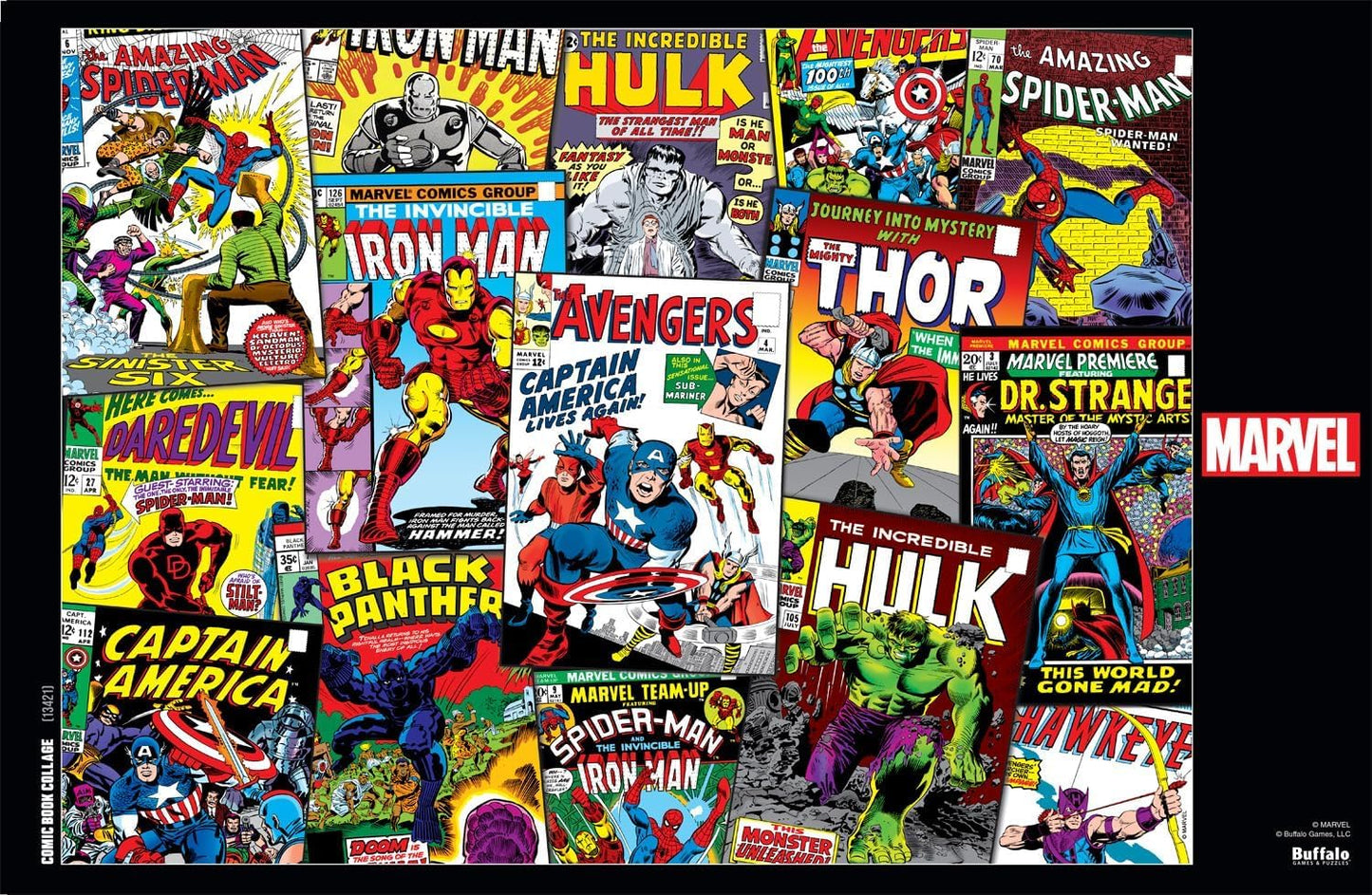 Buffalo Games - Marvel - Comic Book Collage - 1000 Piece Jigsaw Puzzle for Adults -Challenging Puzzle Perfect for Game Nights - Finished Size is 26.75 x 19.75