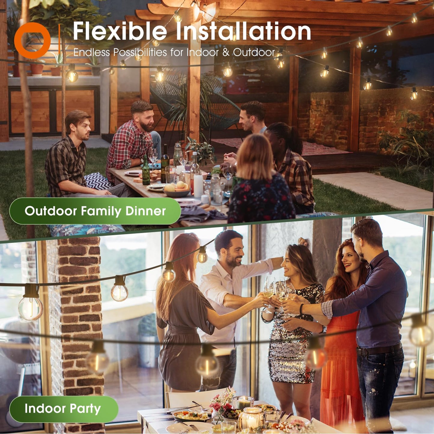 addlon 100FT Solar String Lights Outdoor with Remote, 54 LED Shatterproof Bulbs, Dimmable & Timable, 3 Light Modes, G40 Waterproof Solar String Lights for Outside Backyard Party Decor