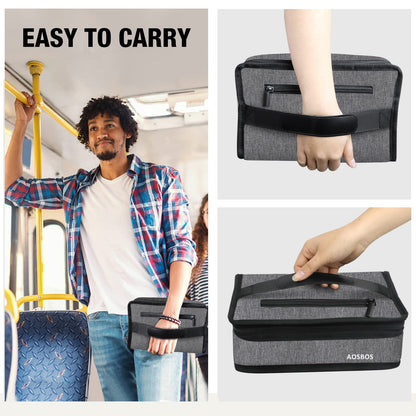 Aosbos Small Insulated Lunch Bag - Compact Lunch Box for Portion Control, Work & Office, Grey