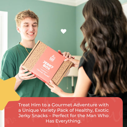 Beef Jerky Gift Basket For Men - Exotic Jerky Variety Pack, Delicious Protein-Packed Snack Box for Dad, Husband - Birthday, Holiday Food Treats for Adults - Unique Food Gifts for Men Who Want Nothing