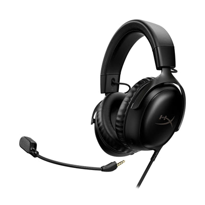 HyperX Cloud III – Wired Gaming Headset, PC, PS5, Xbox Series X|S, Angled 53mm Drivers, DTS Spatial Audio, Memory Foam, Durable Frame, Ultra-Clear 10mm Mic, USB-C, USB-A, 3.5mm – Black