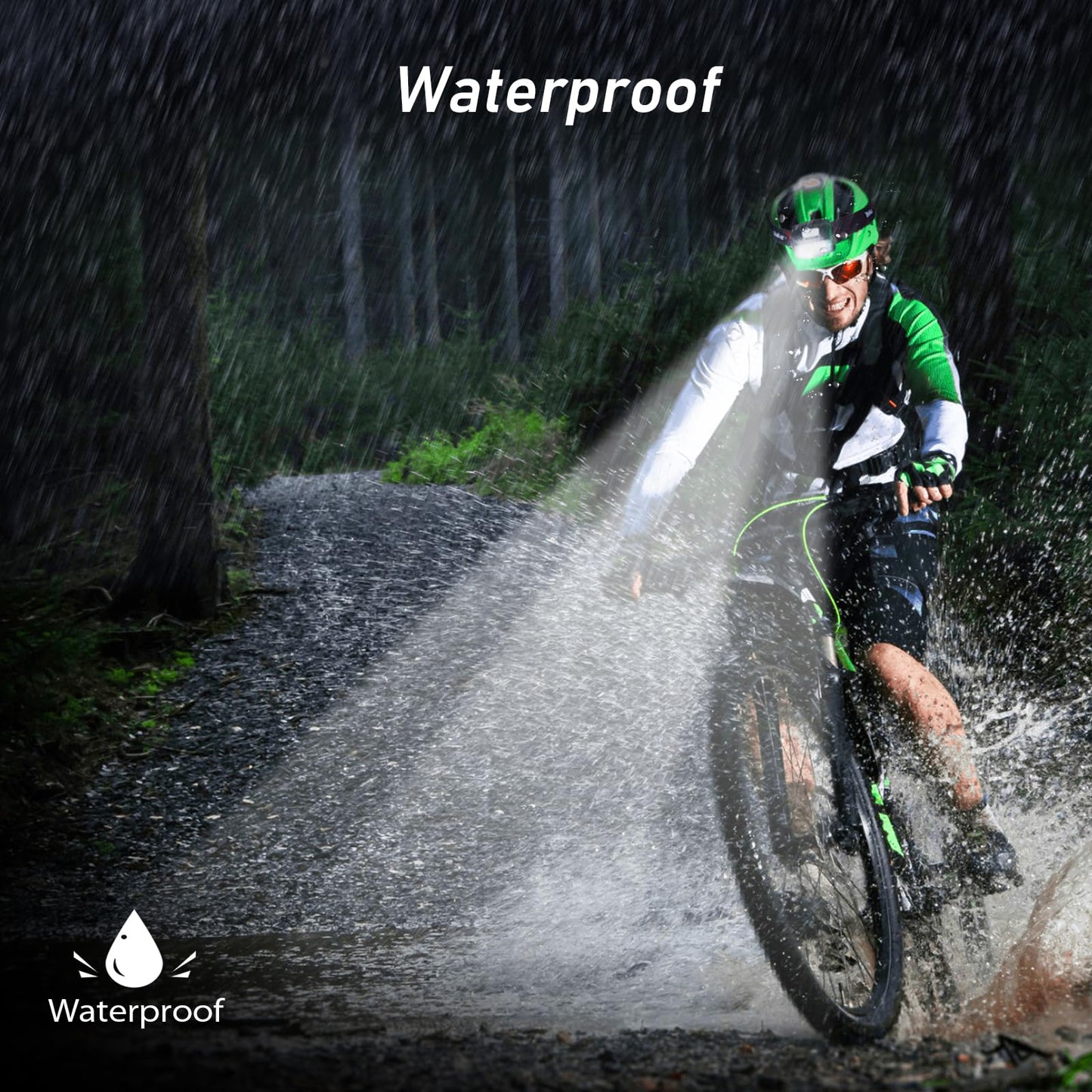 Blukar Headlamp Head Torch Rechargeable, Super Bright Lightweight Waterproof LED Headlight with Red Warning Lights, 8 Light Modes, Motion Sensor Control, 30 Hrs Runtime for Running, Hiking etc.