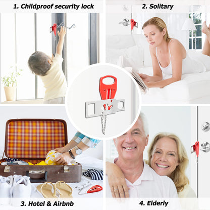 AceMining Portable Door Lock Home Security Door Locker Travel Lockdown Locks for Additional Safety and Privacy Perfect for Traveling Hotel Home Apartment College