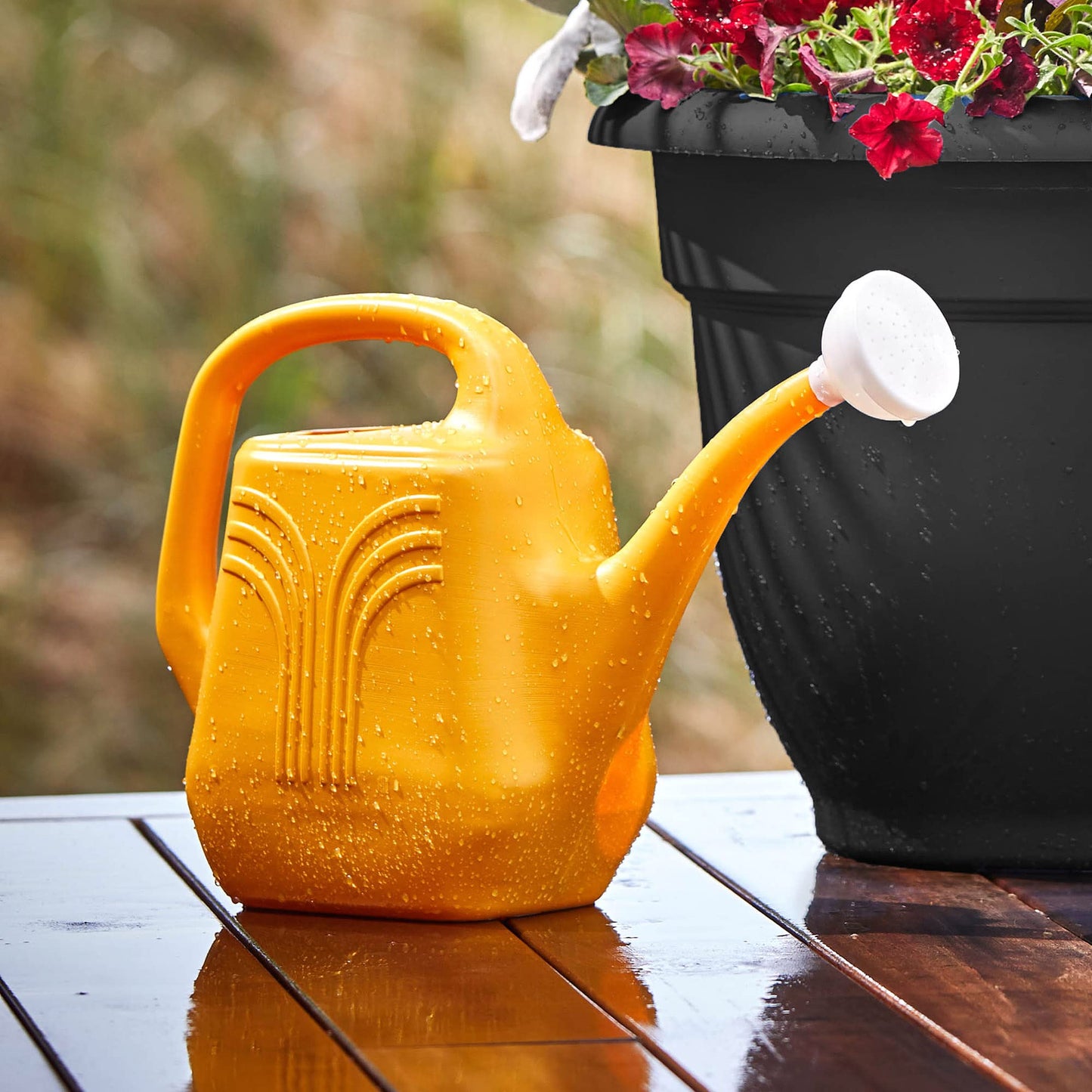 Bloem Classic Watering Can: 2 Gallon Capacity - Earthy Yellow - Durable Resin, Removable Nozzle Spout, Easy to Handle, Wide Mouth, for Indoor and Outdoor Use, Gardening