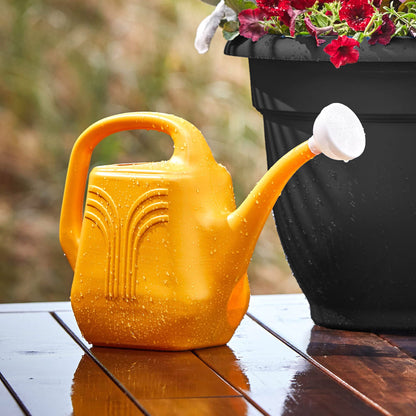 Bloem Classic Watering Can: 2 Gallon Capacity - Earthy Yellow - Durable Resin, Removable Nozzle Spout, Easy to Handle, Wide Mouth, for Indoor and Outdoor Use, Gardening