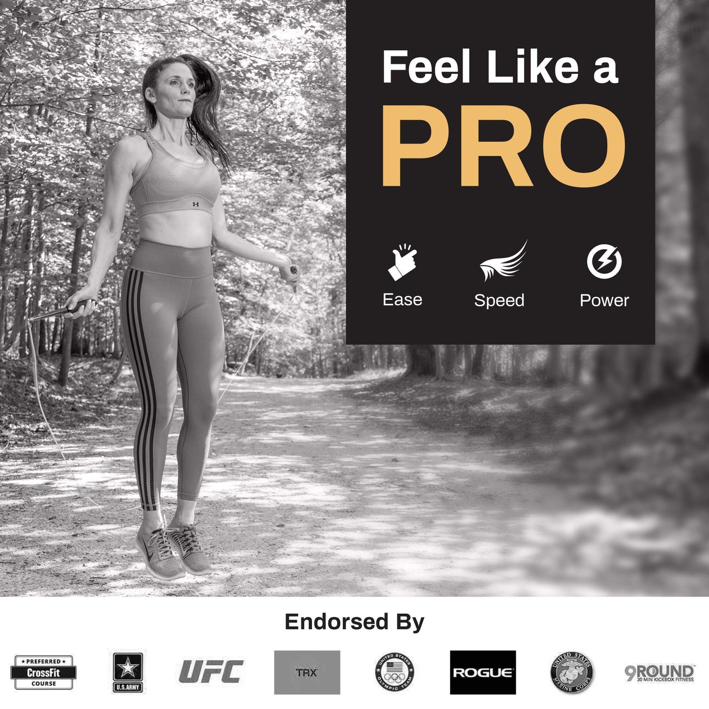 Buddy Lee Jump Ropes Rope Master Yellow Black Original Ball Bearing Jump Rope, 9” HD Plastic Handles. Perfect Jump Rope for Fitness, CrossFit Gym, Endurance Jumping, Cross Overs, Extreme Jumping