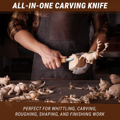 BeaverCraft Wood Carving Knife C4 3.14" Whittling Sloyd Knife for Roughing - Spoon Carving Tools for Beginner to Pro Carver - Whittling Knives for Woodworking