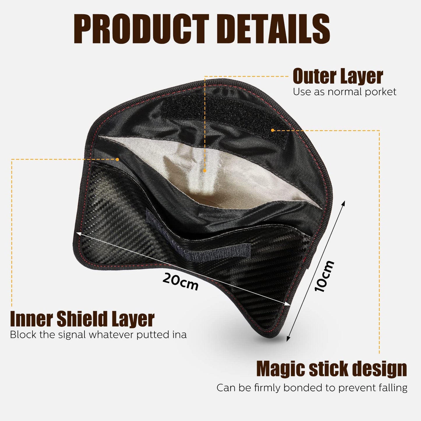 4 Pieces Faraday Bags Phone for Key Fob Protector Car RFID Signal Blocking GPS Anti-tracking Faraday Pouch Shielding Wallets for Cell Phone Privacy Card Protection(Carbon Fiber)